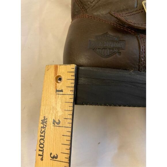 Harley Davison ankle brown boots size 9 studs laces stock #087076 - Picture 8 of 8